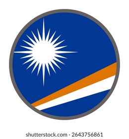 round flag of Marshall Islands country on white background vector
Vector round flag