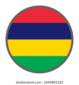 round flag of Mauritius country on white background vector
Vector round flag