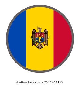 round flag of Moldova on white background vector
Vector round flag