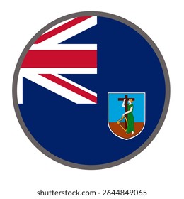Bandeira redonda de Montserrat sobre vetor de fundo branco
Sinalizador de vetor redondo