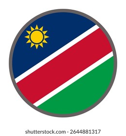 Bandeira redonda do país Namíbia sobre fundo branco vetor
Sinalizador de vetor redondo