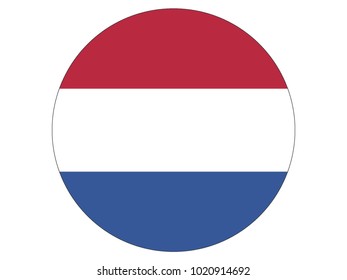 Round Flag of Netherlands