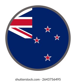 round flag of New Zealand country on white background vector
Vector round flag