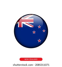 Round flag of New Zealand vector illustration design template.