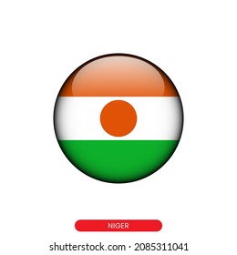 Round flag of Niger vector illustration design template.