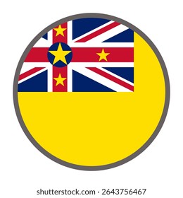 round flag of Niue country on white background vector
Vector round flag