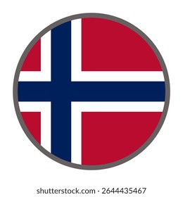 round flag of Norway country on white background vector
Vector round flag
