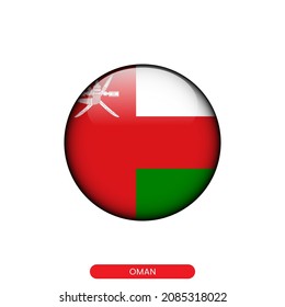 Round flag of Oman vector illustration design template.