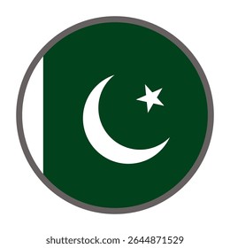 round flag of Pakistan country on white background vector
Vector round flag