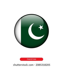 Round flag of Pakistan vector illustration design template.