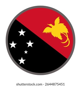 round flag of Papua New Guinea country on white background vector
Vector round flag