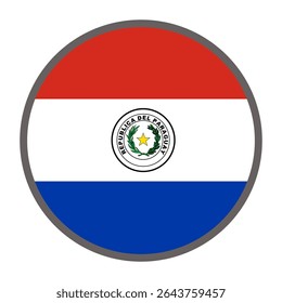 round flag of Paraguay country on white background vector
Vector round flag