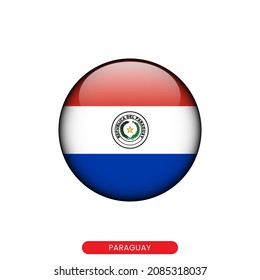 Round flag of Paraguay vector illustration design template.