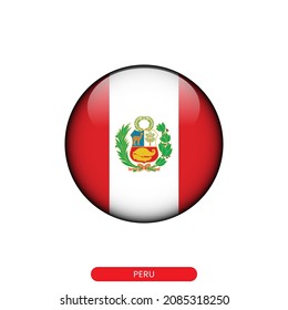 Round flag of Peru vector illustration design template.