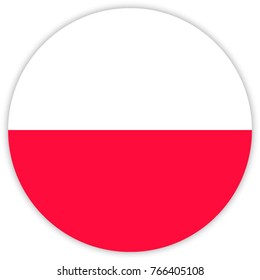 round flag of Poland. circle flag.