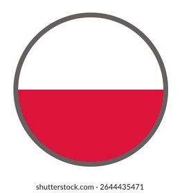 round flag of Poland country on white background vector
Vector round flag