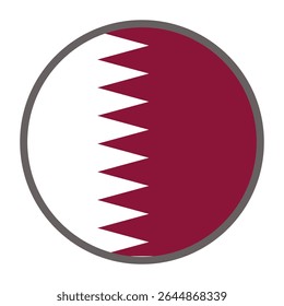round flag of Qatar country on white background vector
Vector round flag