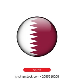 Round flag of Qatar vector illustration design template.