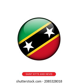 Round flag of Saint Kitts and Nevis vector illustration design template.