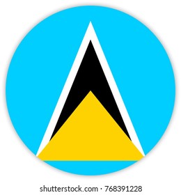 round flag of Saint Lucia. circle flag.