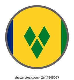 round flag of Saint Vincent and the Grenadines on white background vector
Vector round flag