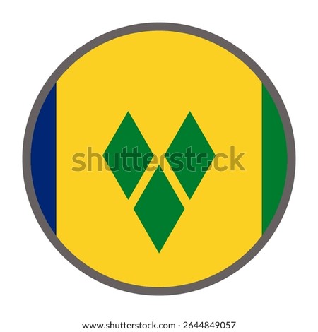 round flag of Saint Vincent and the Grenadines on white background vector
Vector round flag
