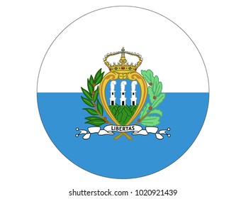 Round Flag of San Marino