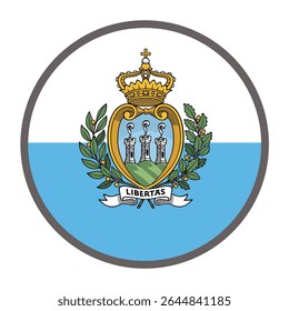round flag of San Marino on white background vector
Vector round flag
