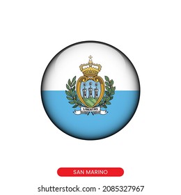 Round flag of San Marino vector illustration design template.