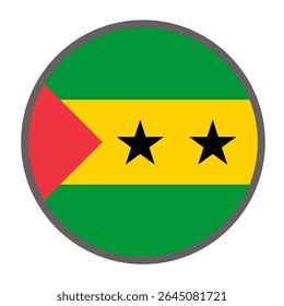 round flag of Sao Tome and Principe country on white background vector
Vector round flag