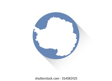 A Round flag with shadow of Antartica