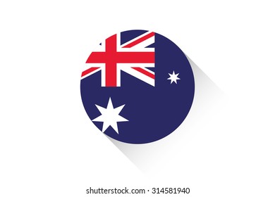 A Round flag with shadow of Australia