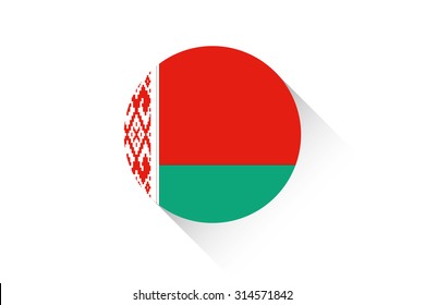 A Round flag with shadow of Belarus
