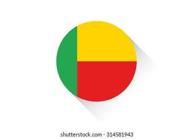 A Round flag with shadow of Benin