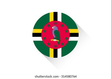 A Round flag with shadow of Dominica