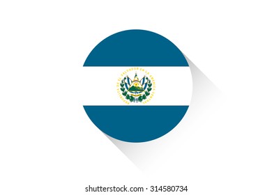 A Round flag with shadow of El Salvador