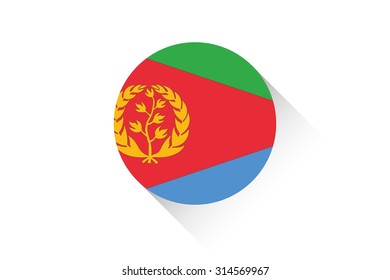 A Round flag with shadow of Eritrea
