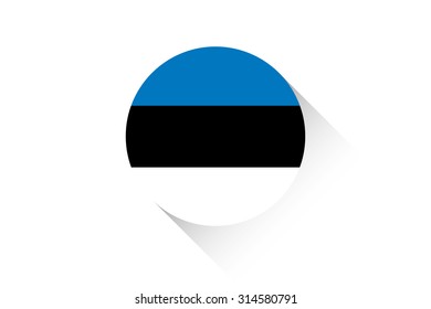 A Round flag with shadow of Estonia