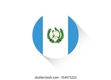 A Round flag with shadow of Guatemala