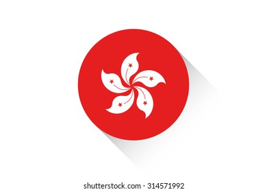 A Round flag with shadow of Hong Kong