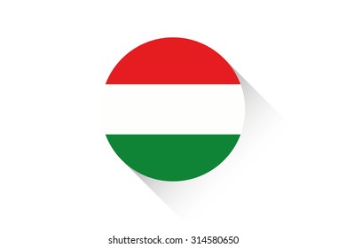 A Round flag with shadow of Hungary