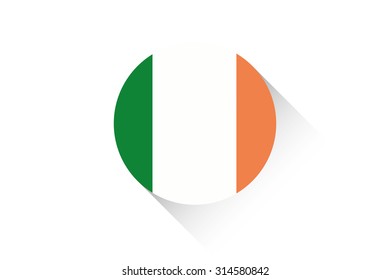 A Round flag with shadow of Ireland