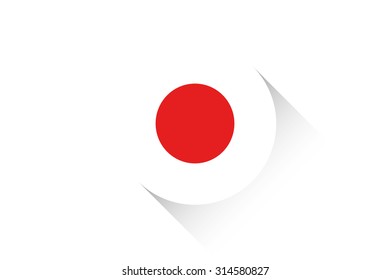 A Round flag with shadow of Japan