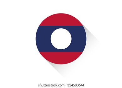A Round flag with shadow of Laos