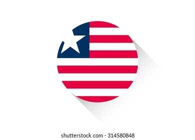 A Round flag with shadow of Liberia