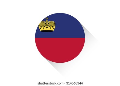 A Round flag with shadow of Liechtenstein