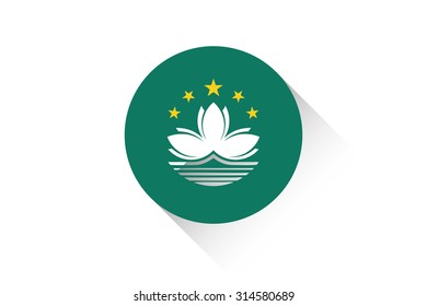 A Round flag with shadow of Macau