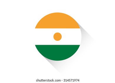 A Round flag with shadow of Niger