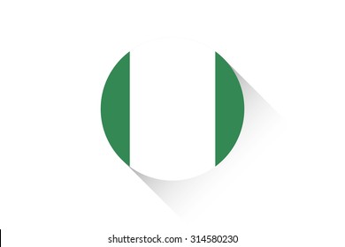 A Round flag with shadow of Nigeria