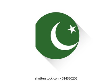 A Round flag with shadow of Pakistan